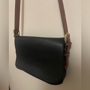 Joy Susan Black and Brown Crossbody Bag